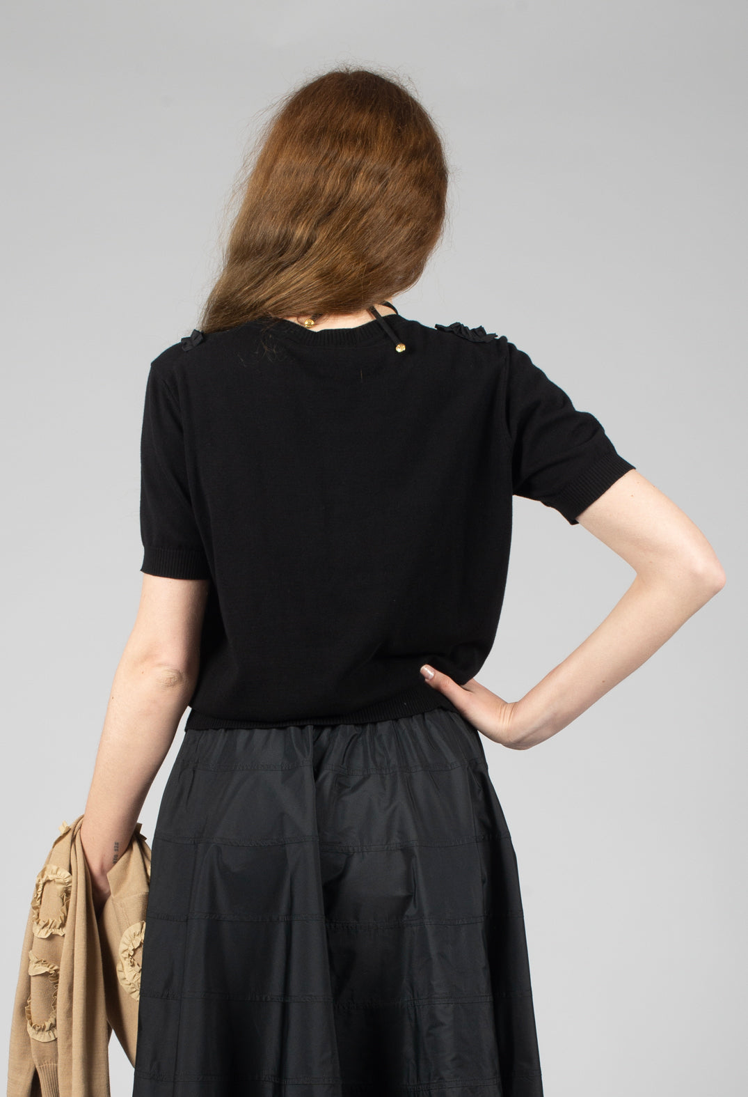 Cropped Jumper in Nero