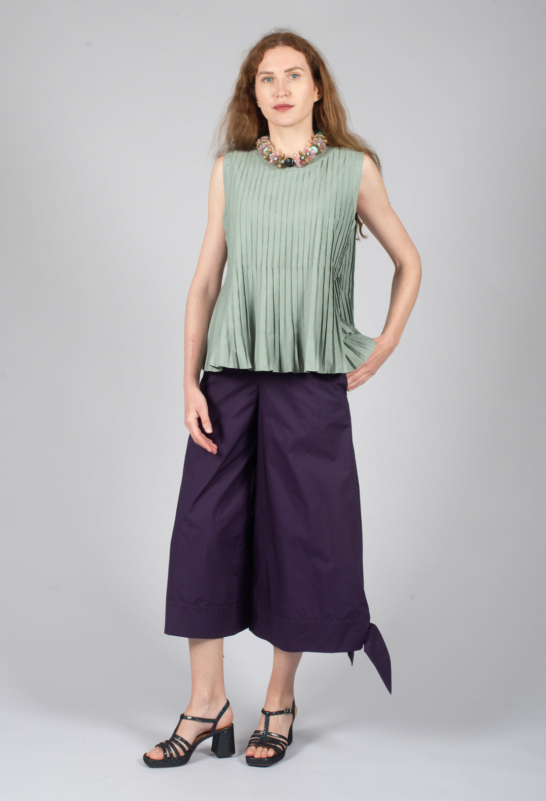 Tie Bottom Trouser in Mauve