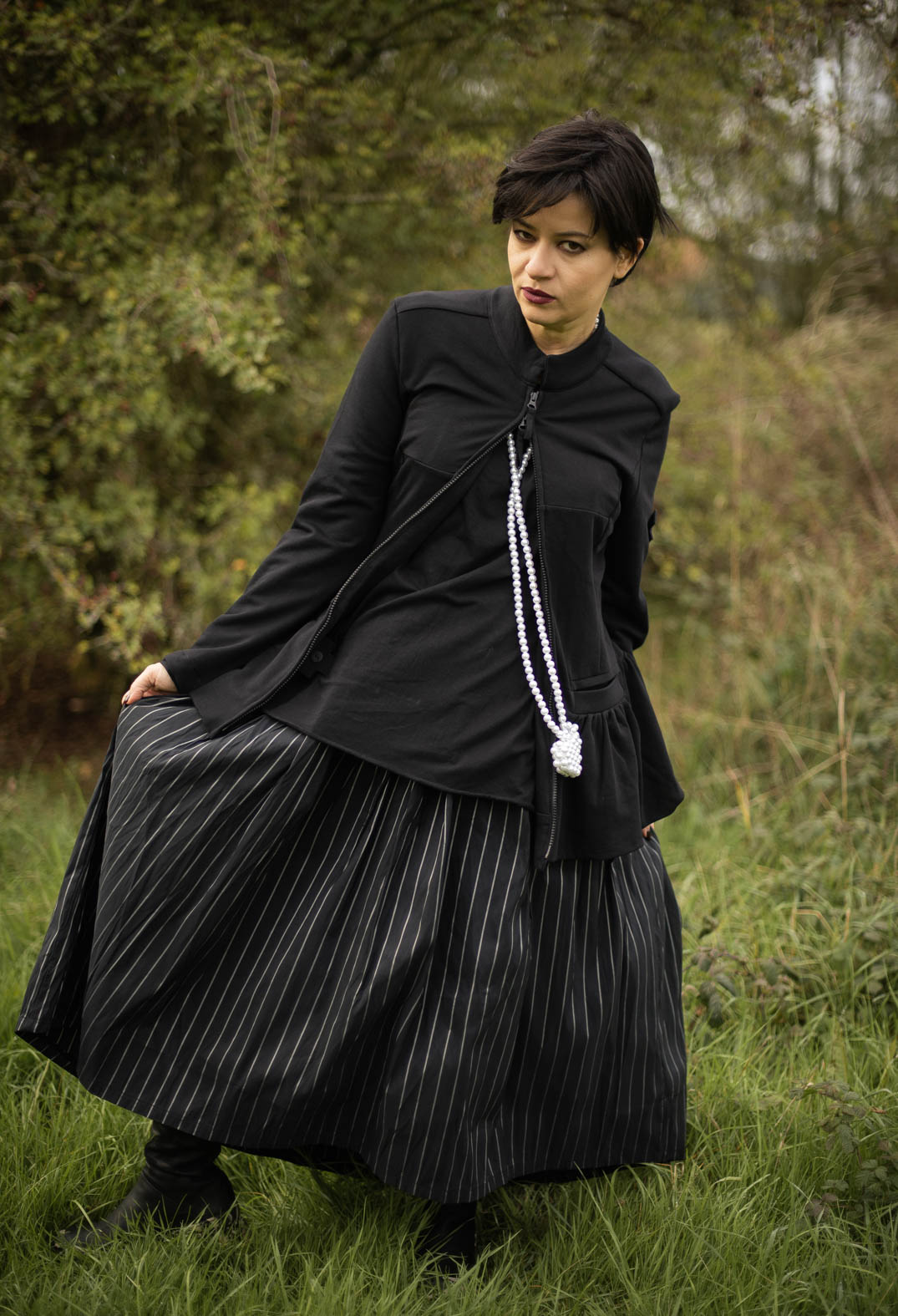 A New T Skirt in Pinstripe