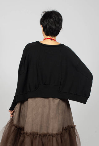 Wide Short Sweater in Black