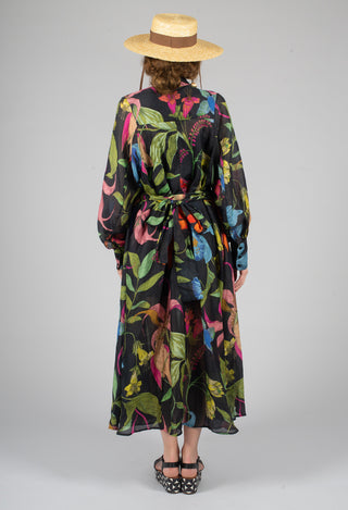 Artemisia Dress in Nero Floreale