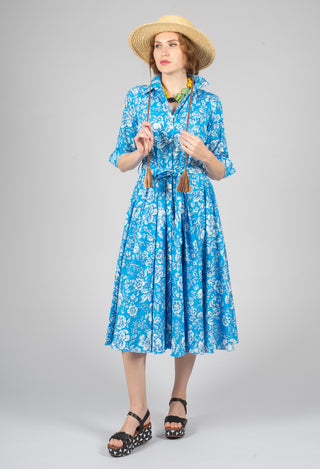 Ninni Dress in Turchese-Panna