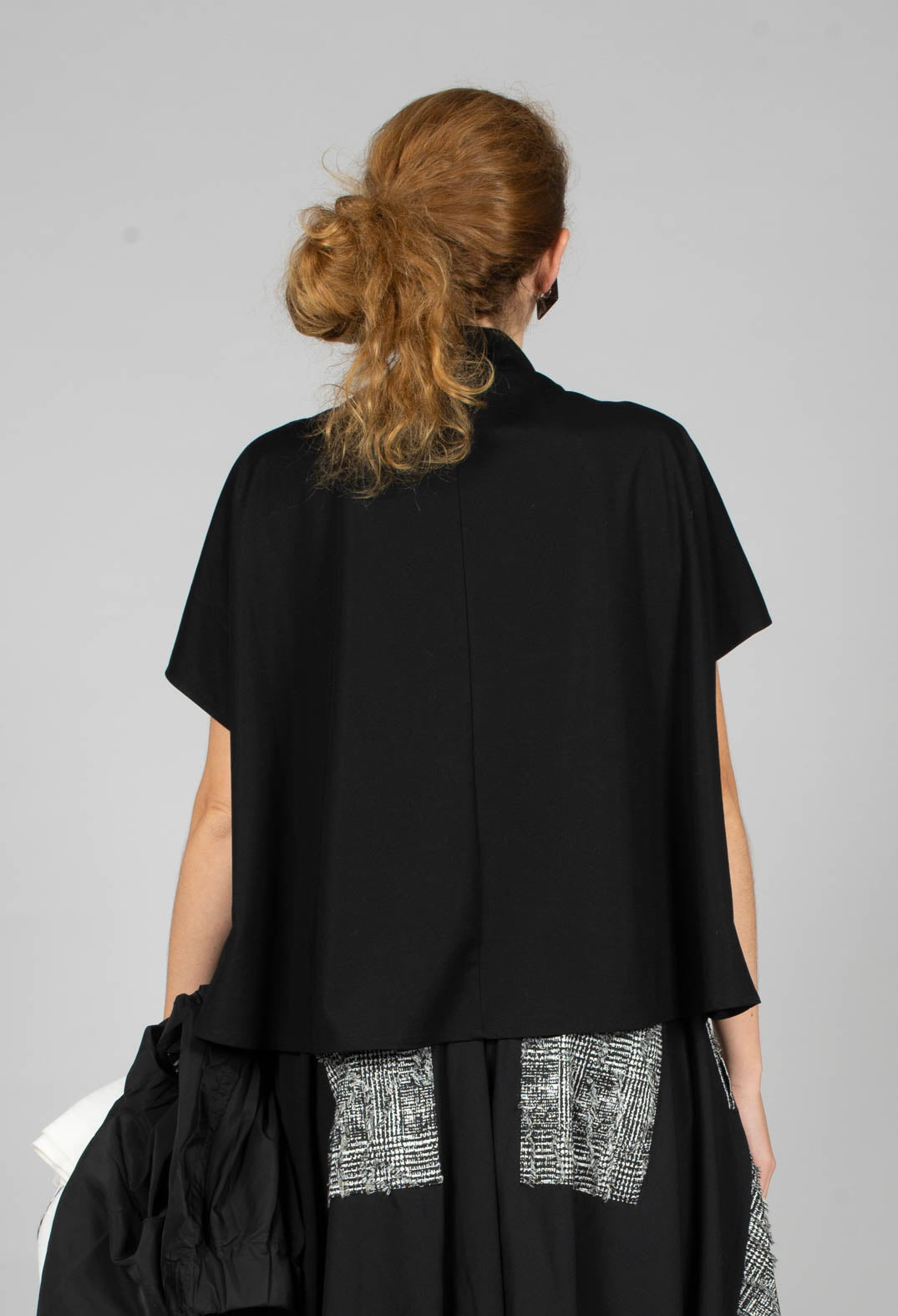 Patterned Front Top in Black