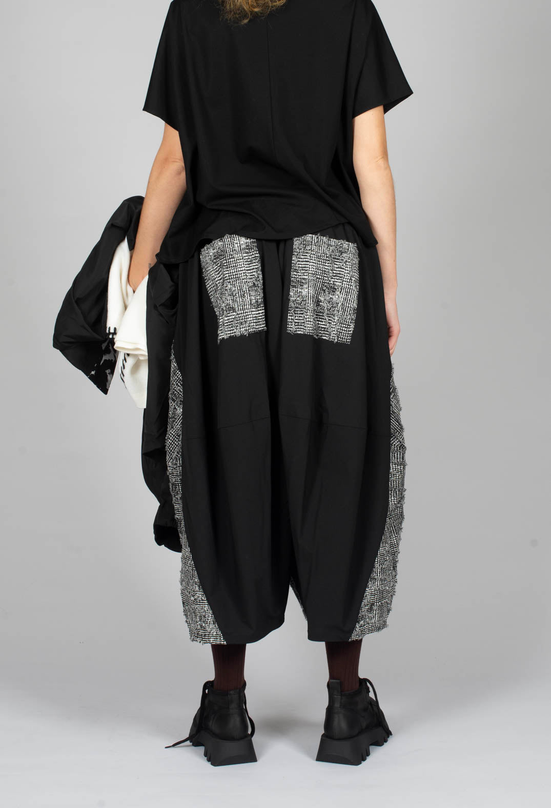 Balloon Leg Trouser in Black