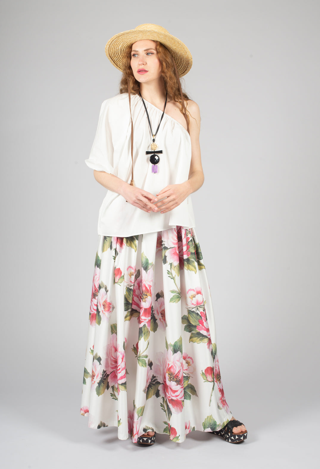 Ciliegio Skirt in Fiori Rosa