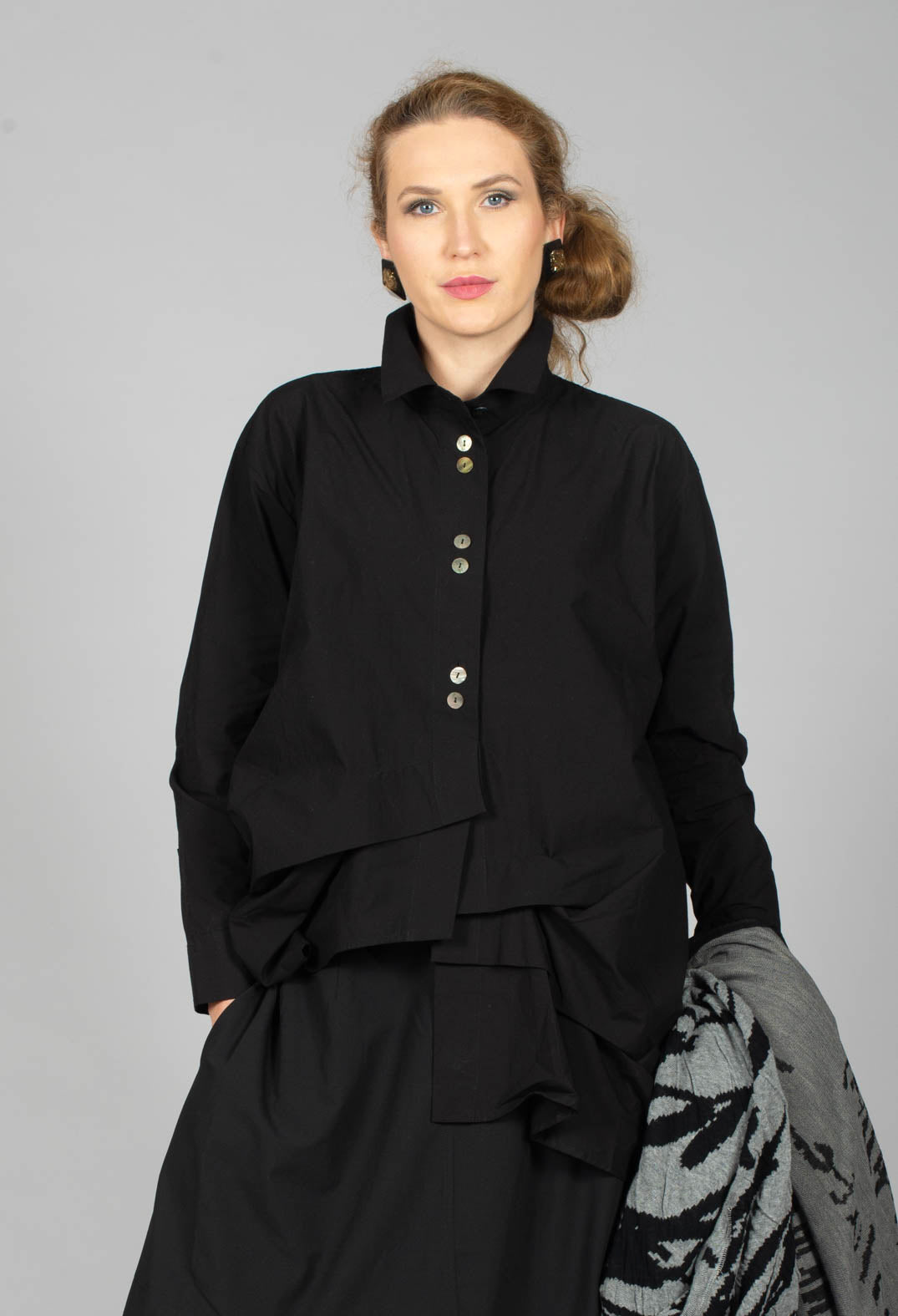 Asymmetric Shirt in Black