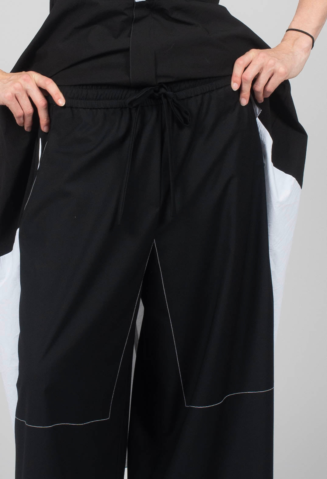 Tie Waist Pants in Nero and Off White