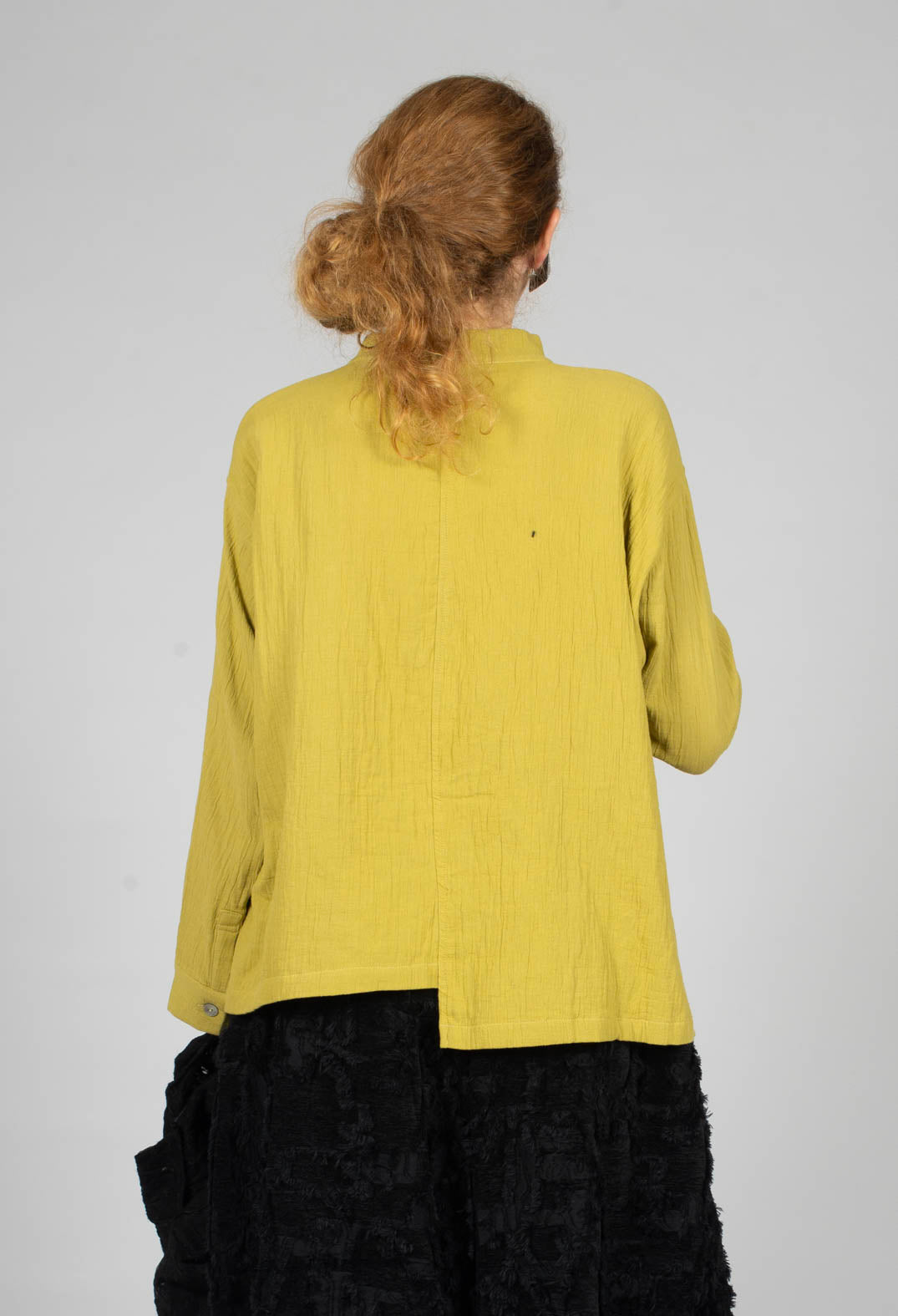 Collarless Shirt in Green