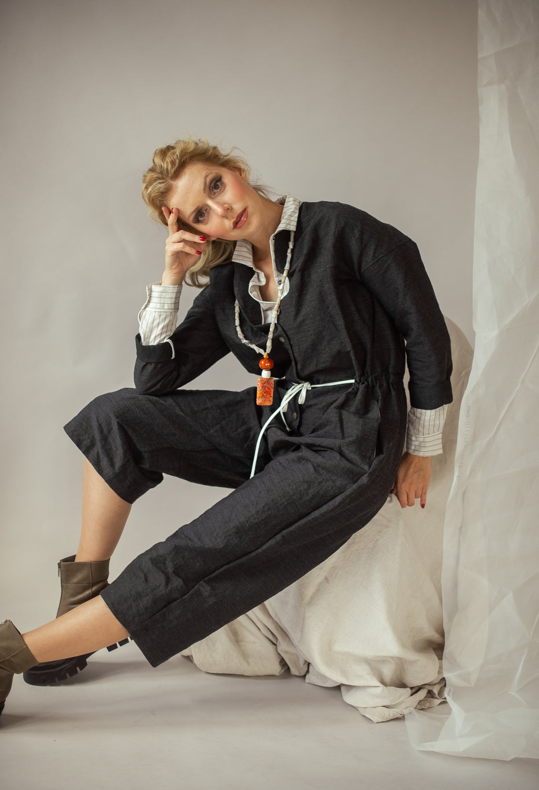 Album Di Famiglia Inox Jumpsuit in Slate | Olivia May