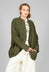 Relaxed Collarless Jacket in Green