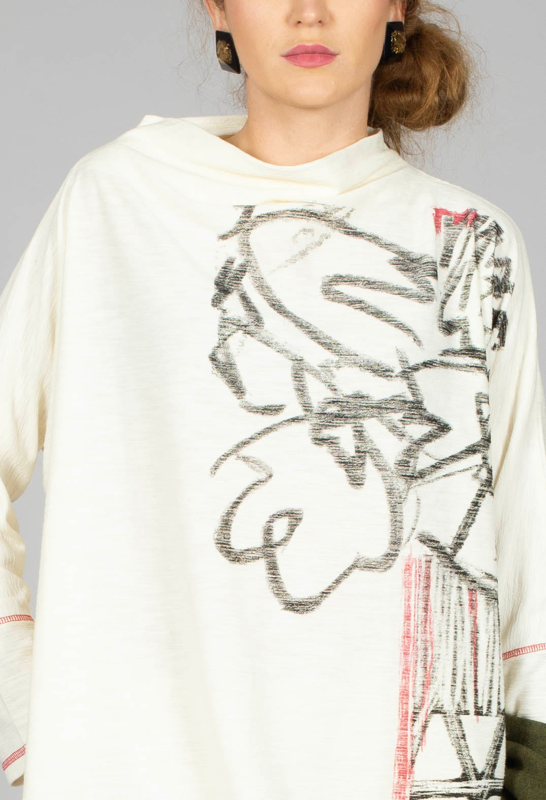 Cowl Neck Top in White