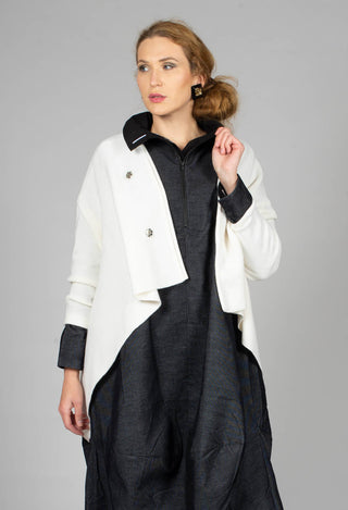 Drop Shoulder Cardigan in White