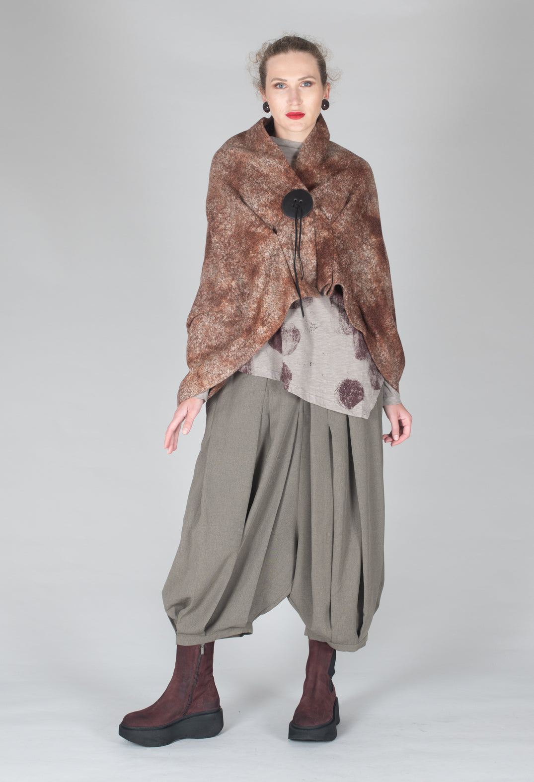 Felted Cape in Brown