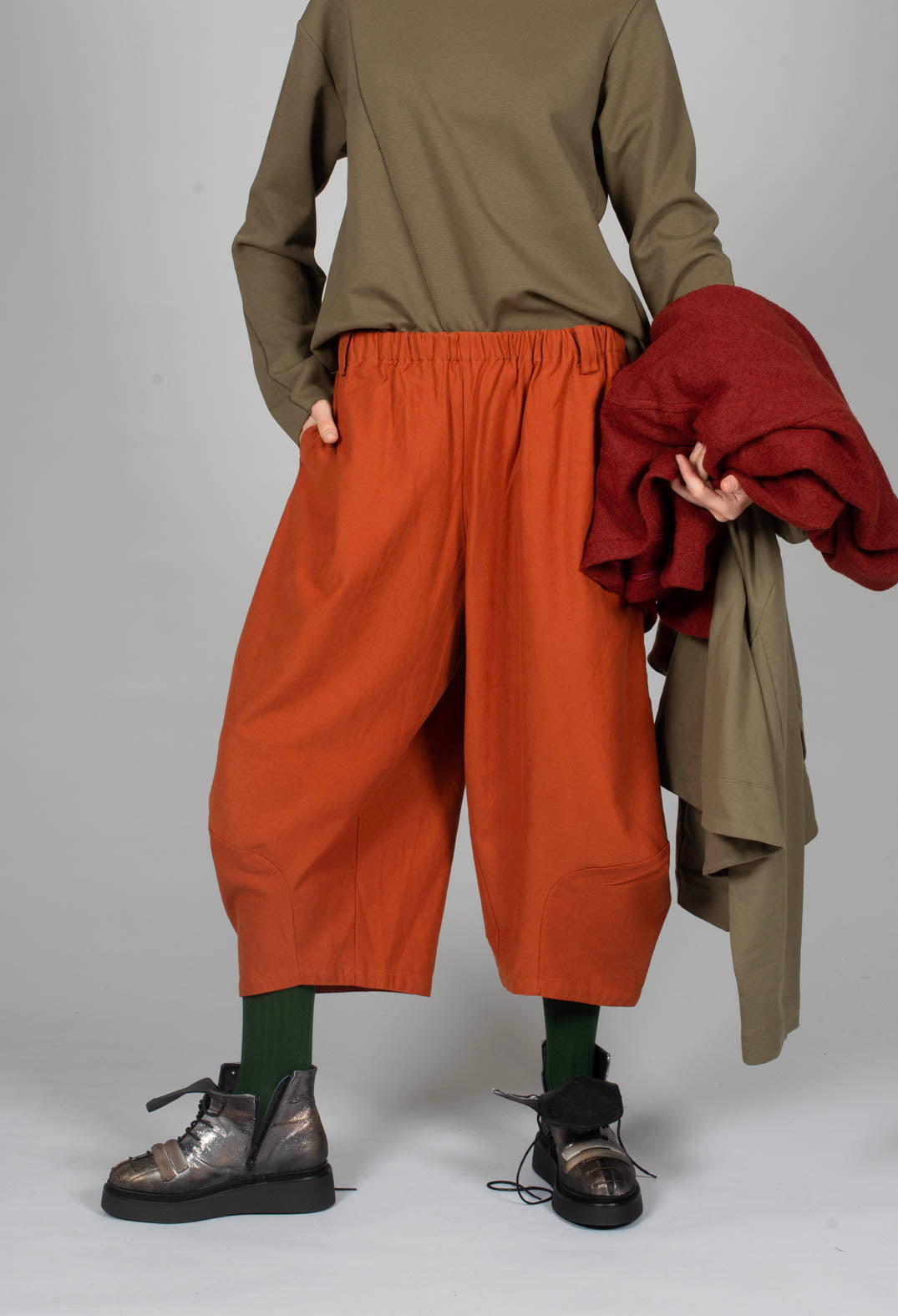 Wide Leg Trouser in Orange