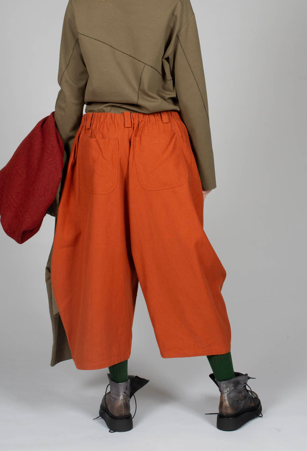 Wide Leg Trouser in Orange