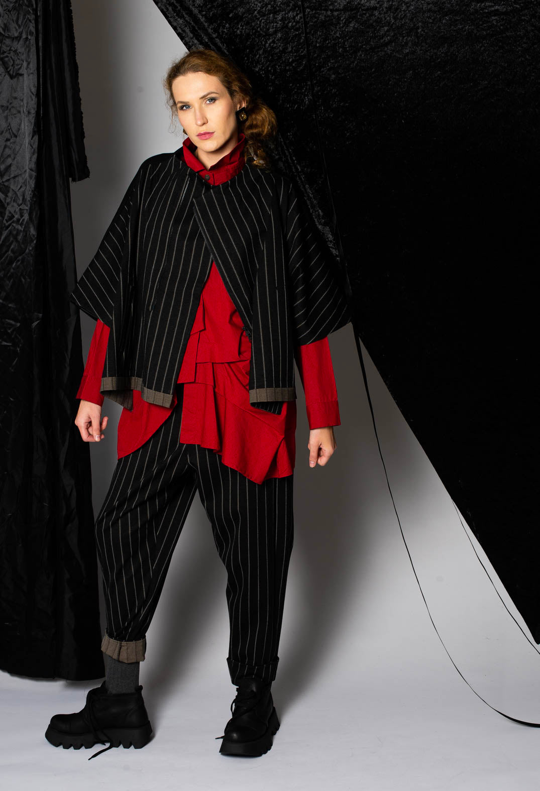 Pinstripe Trouser in Black