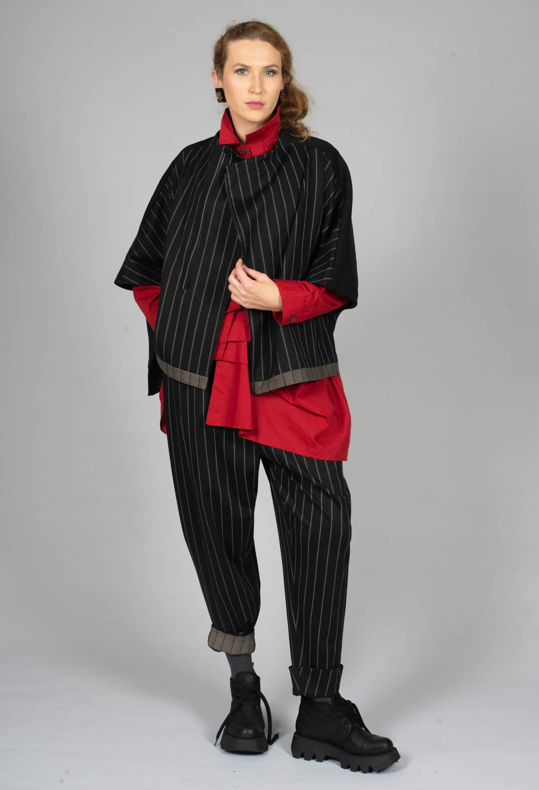 Pinstripe Trouser in Black