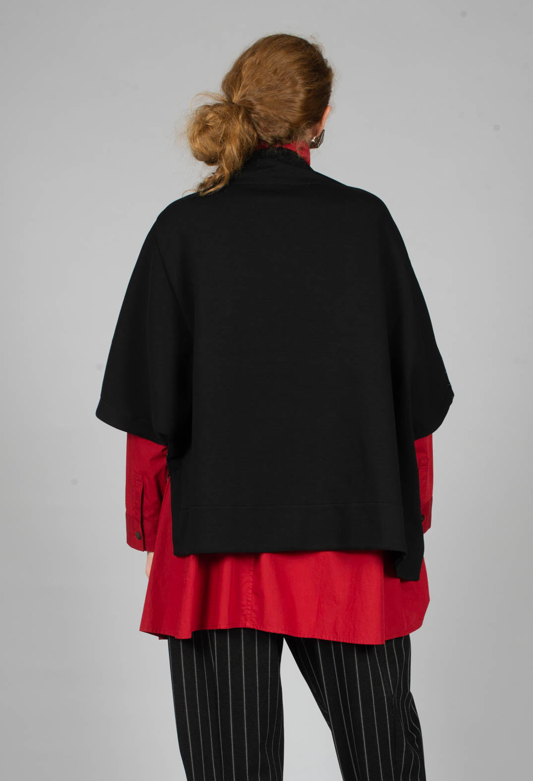 Collarless Jacket in Black