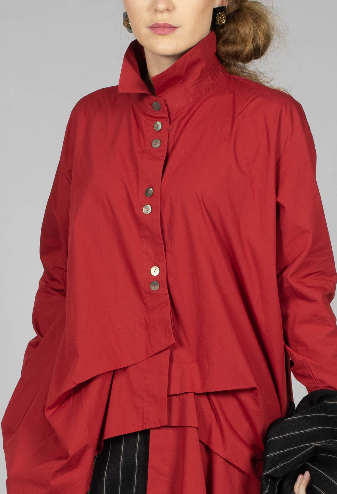 Asymmetric Shirt in Red