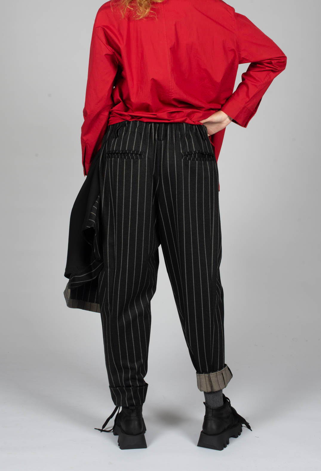 Pinstripe Trouser in Black