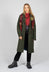 Brooch Detail Long Coat in Original Green