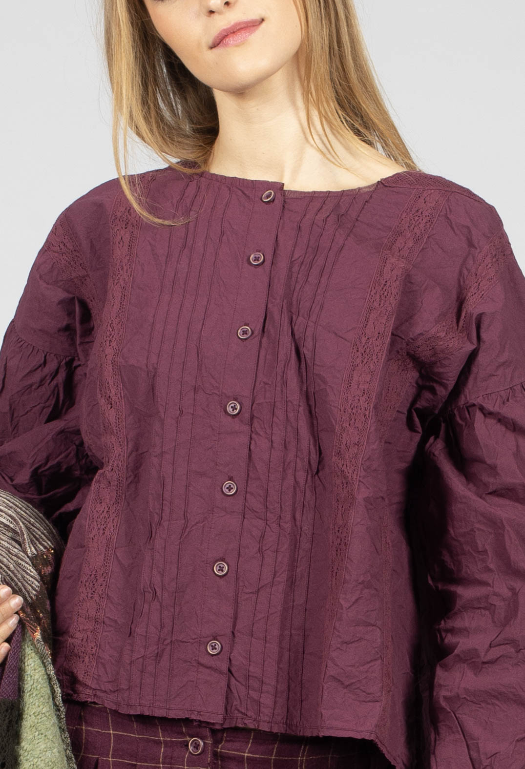 Odette Blouse in Dark Plum