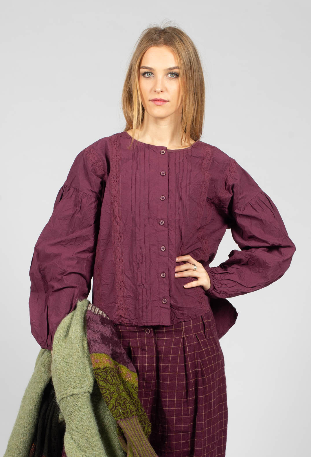 Odette Blouse in Dark Plum