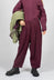 Botvi Linen Check Trousers in Dark Plum