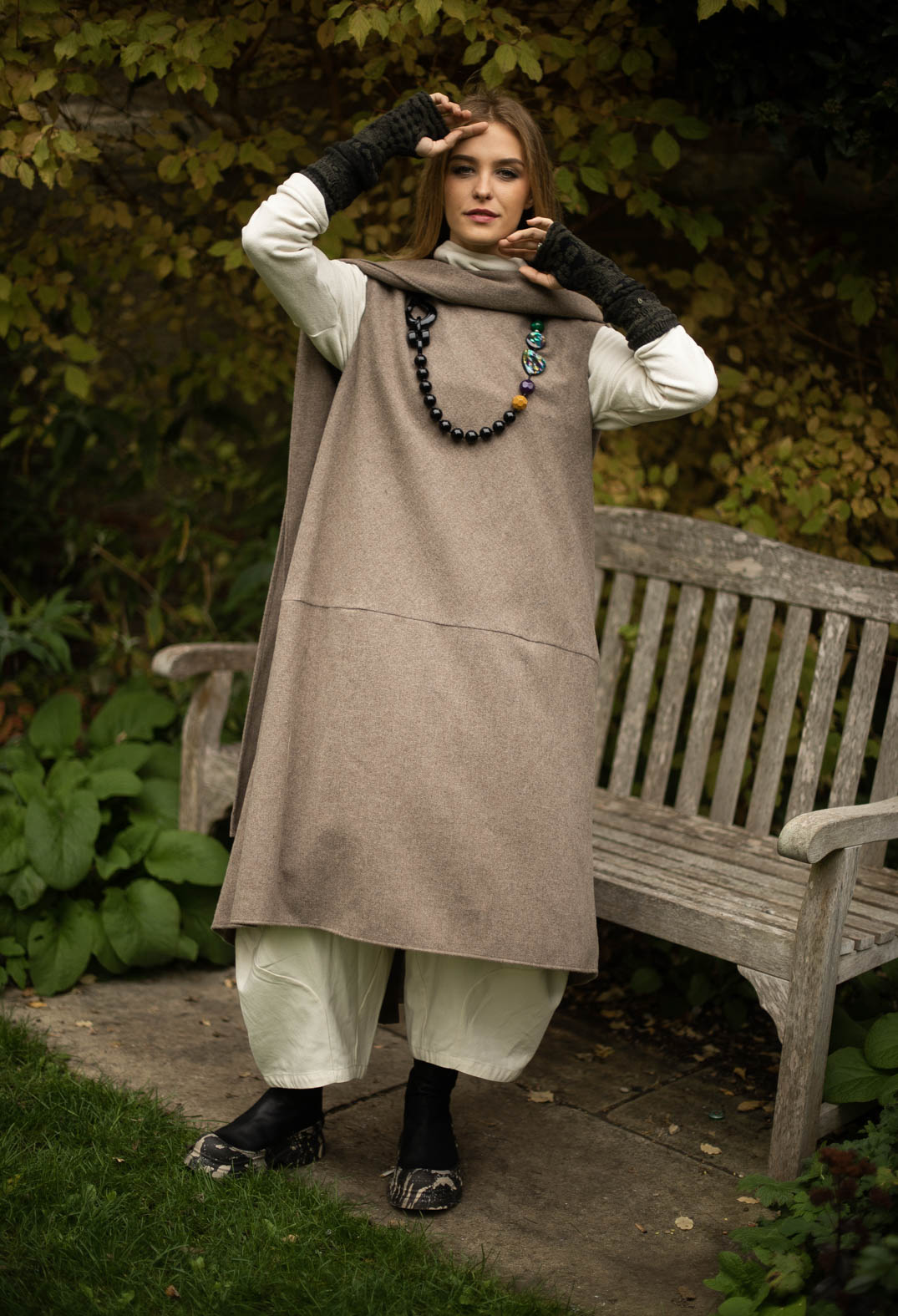 Back Neckline Dress in Mud