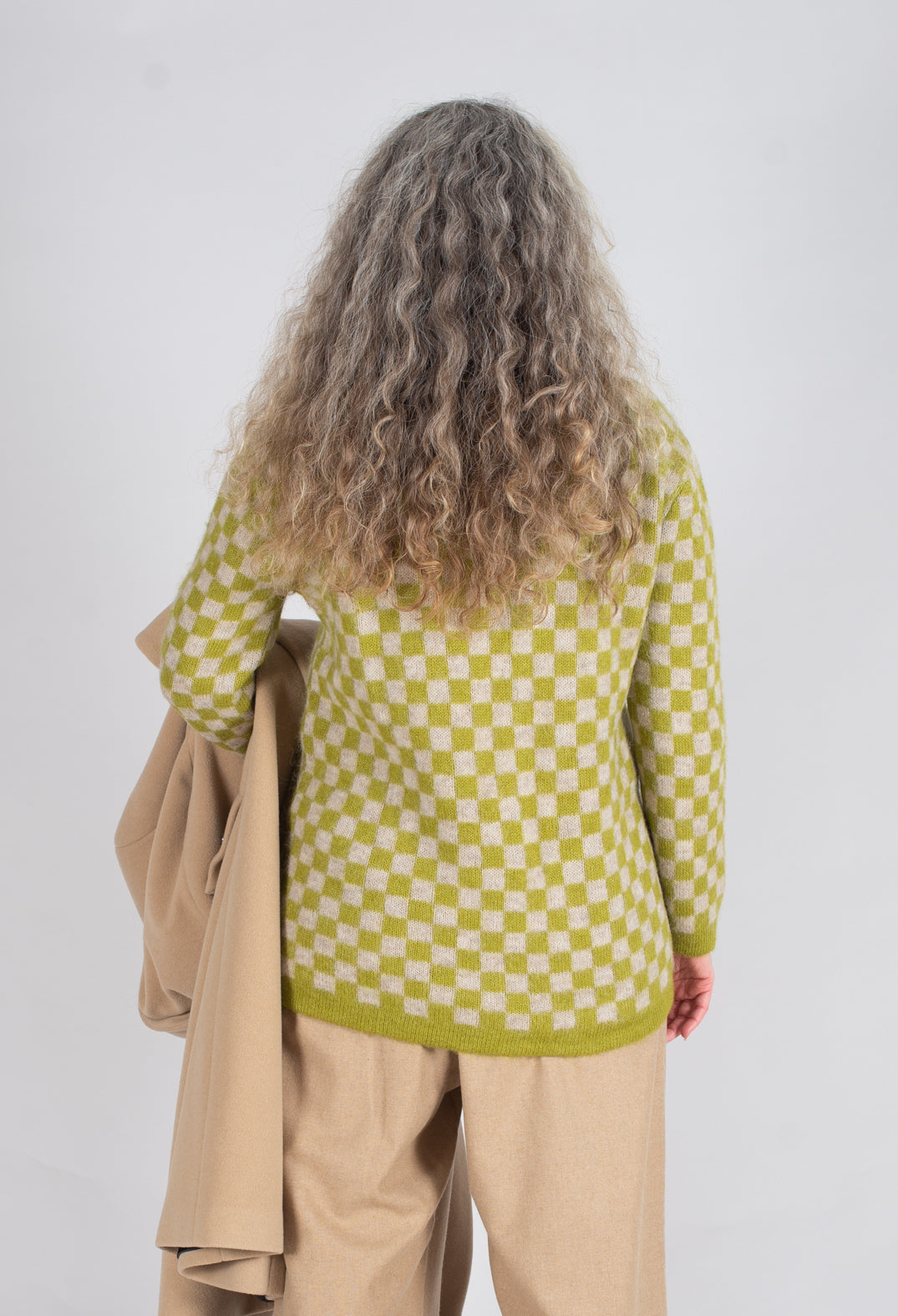 Sharon Cardigan in Green and Beige