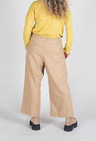 Wide Leg Woven Culottes in Beige