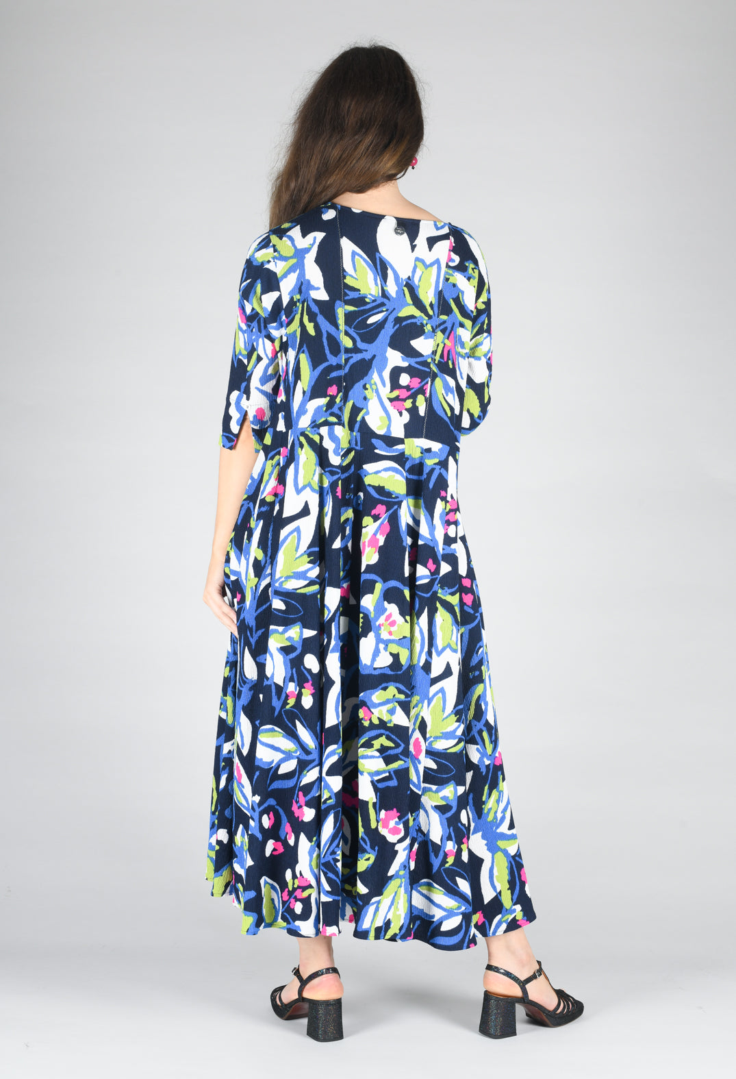 Frivolity Dress in Blue Leaf