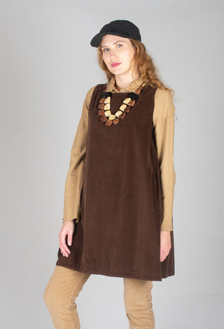 Sleeveless Tunic V in Coffee