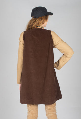 Sleeveless Tunic V in Coffee