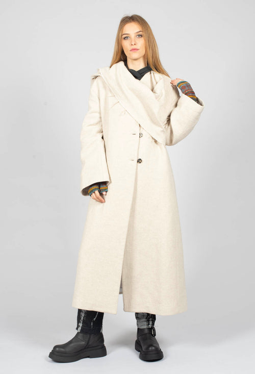 Draped Coat in Lana