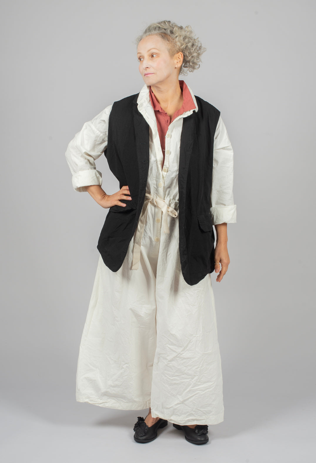 Cargo Jumpsuit CC in Milk
