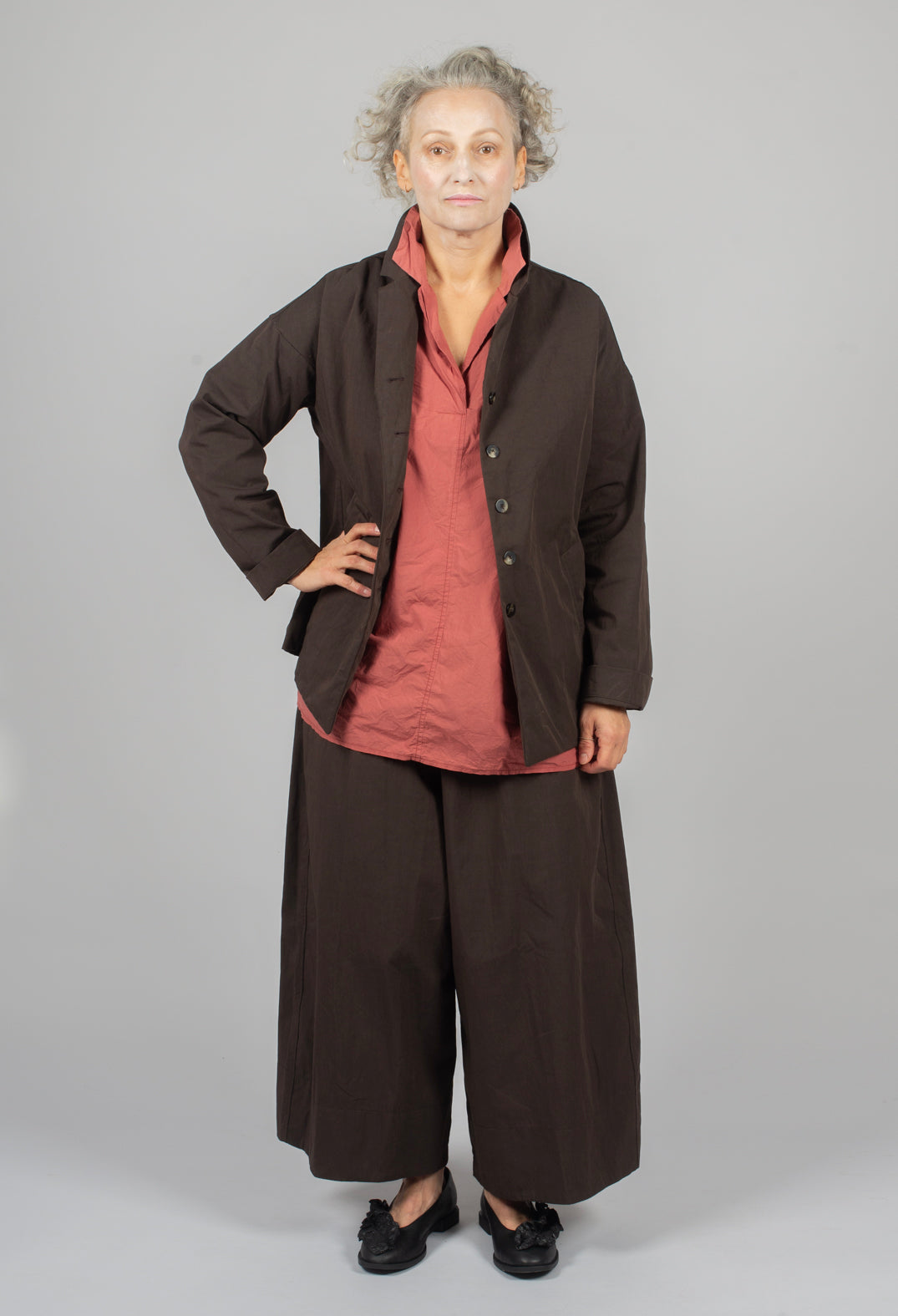 Loose Blazer WG in Brown