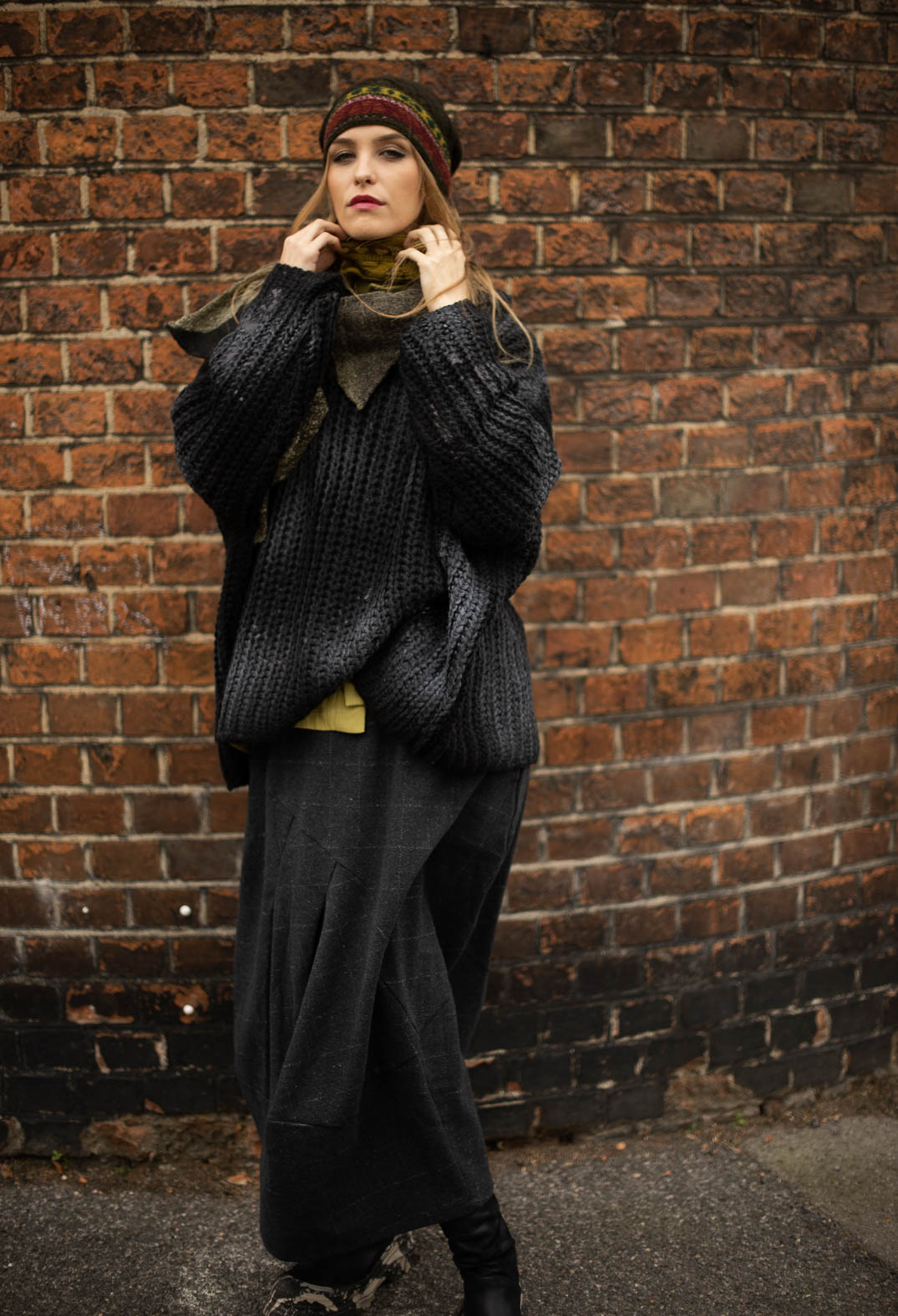 Collarless Shirt in Green