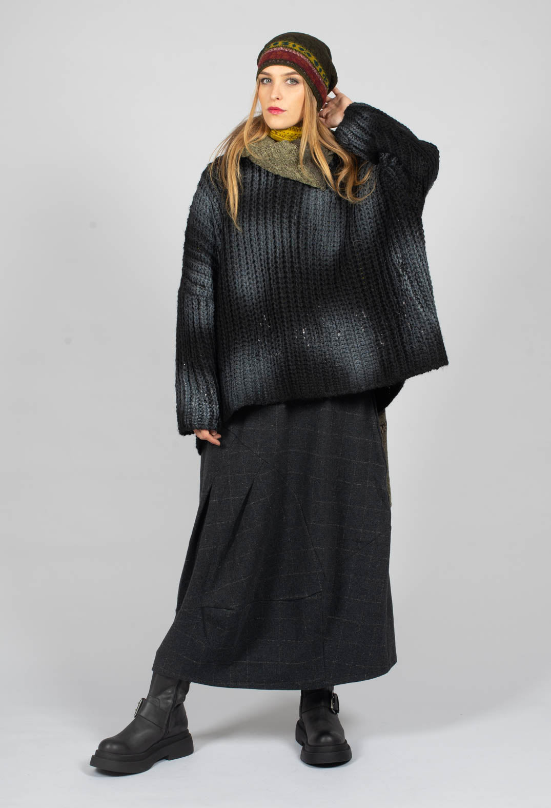 Collarless Shirt in Green