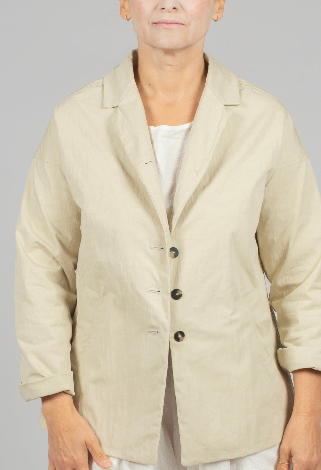 Loose Blazer WG in Stone