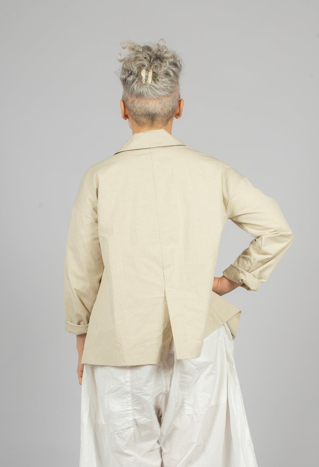 Loose Blazer WG in Stone