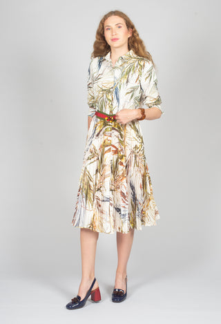 Pleated Shirt Dress in Bamboo