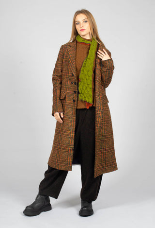 Brooch Detail Overcoat in Original Orange