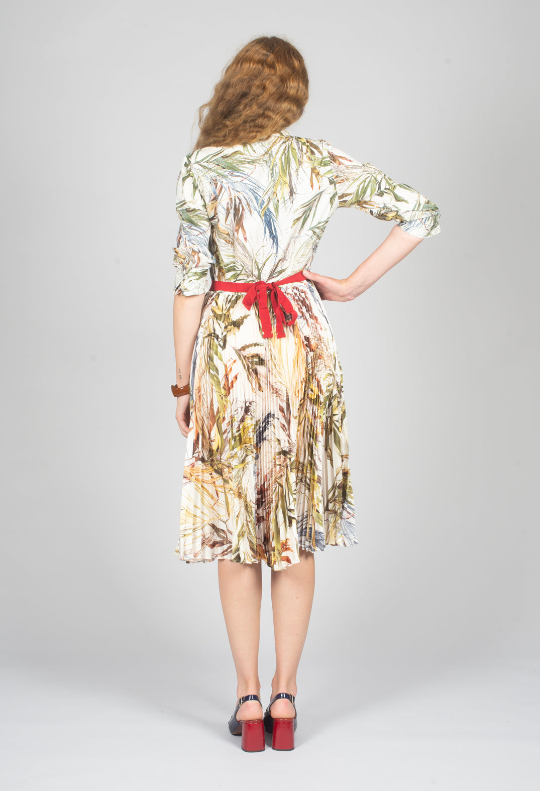 Pleated Shirt Dress in Bamboo