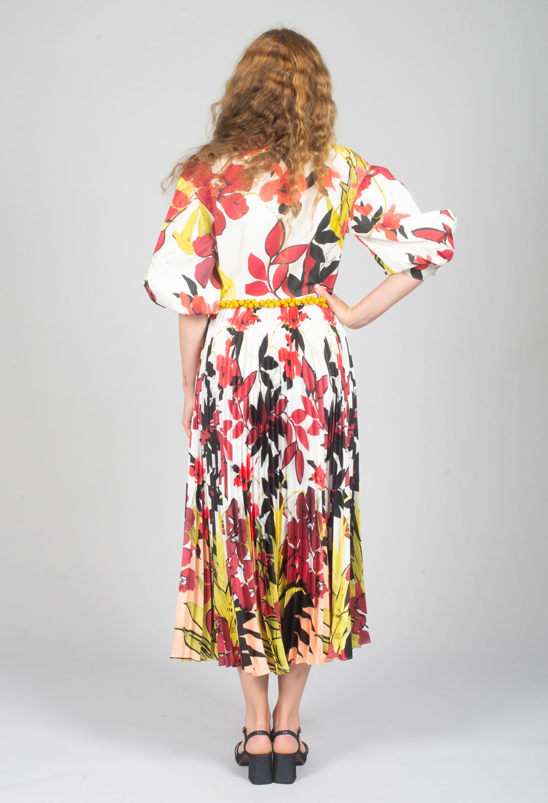 Pleated Shirt Dress in Idem/Floral Jungle