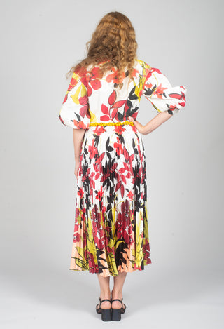 Pleated Shirt Dress in Idem/Floral Jungle