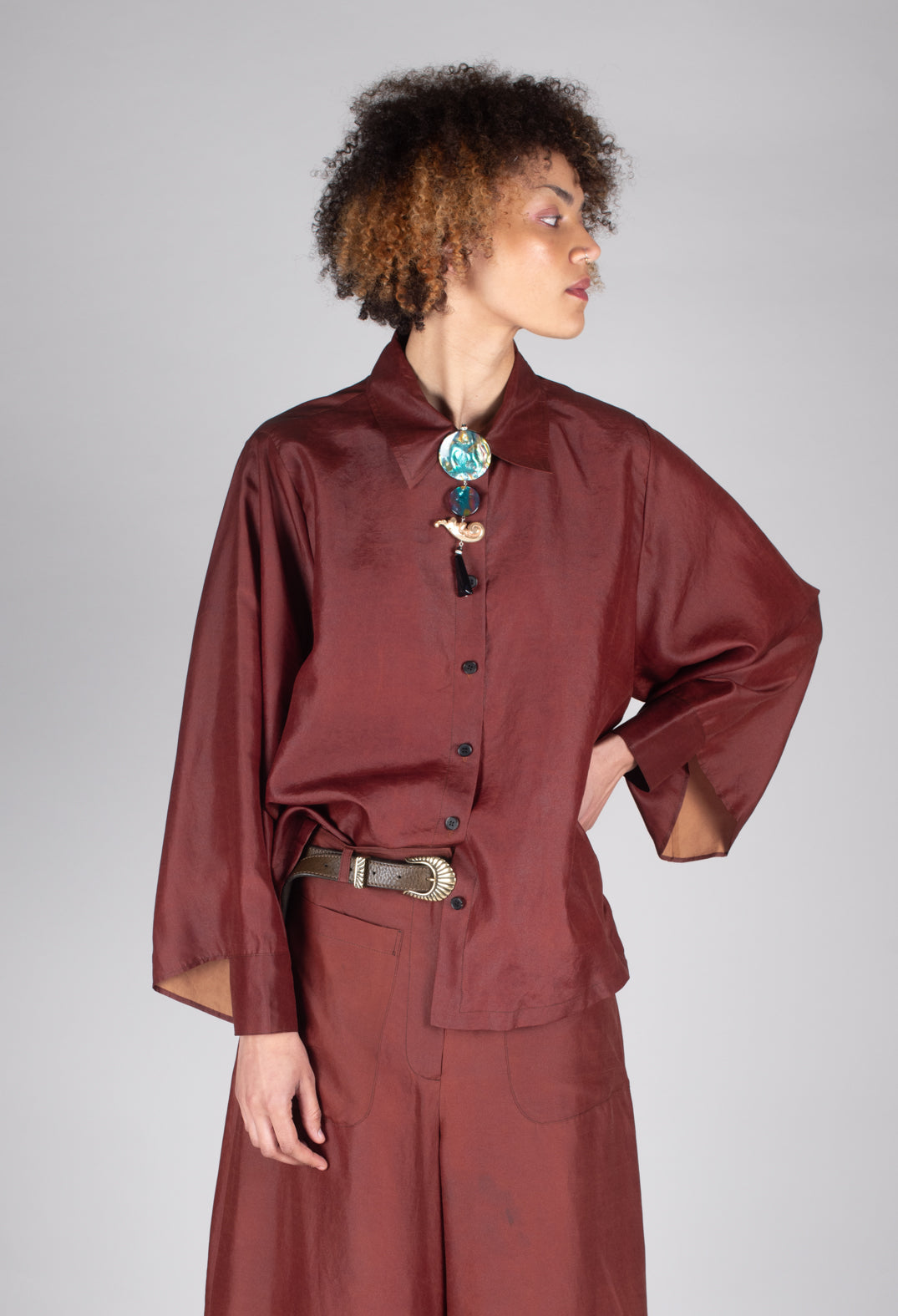 Silk Shirt in Copper
