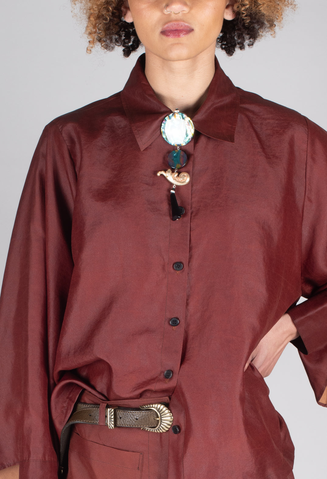 Silk Shirt in Copper