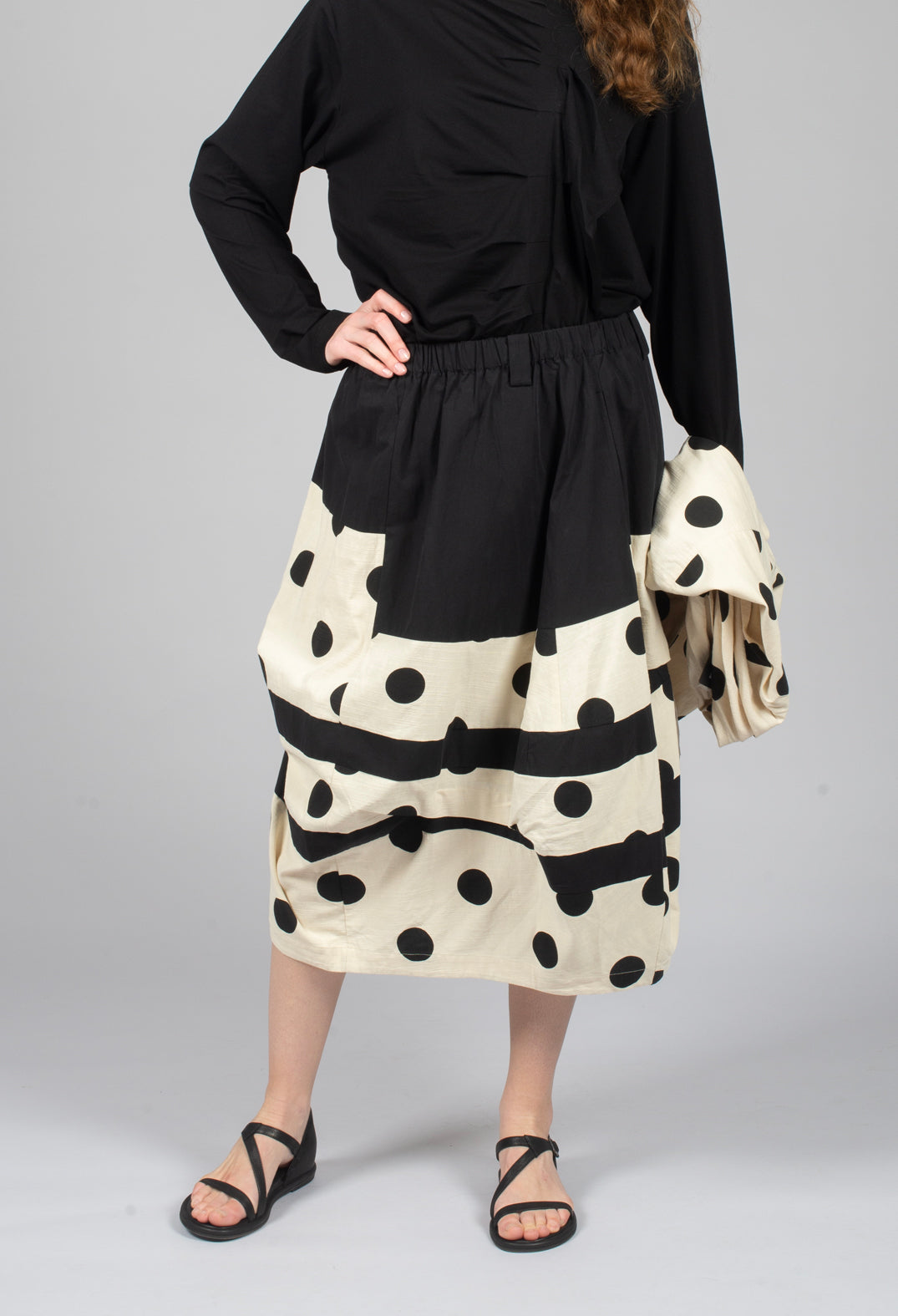 Spotty Bubble Skirt in Brown