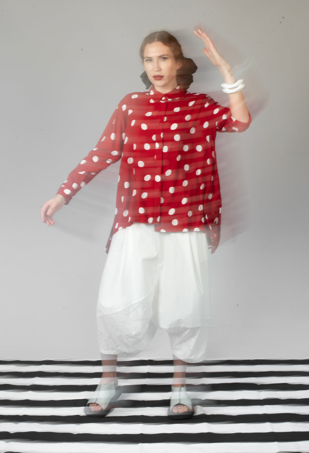 Spot Print Shirt in Red